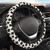 BzcjLyhbZ Coprivolante nero con fiori per donne e uomini, accessorio universale per auto da 15 pollici, design antiscivolo ed elegante, si adatta alla maggior parte delle auto, SUV e auto