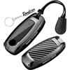 Rondrive Cover portachiavi compatibile con Nissan X-Trail T32 T33 Qashqai J12 e-Power Ariya B6 B9 Juke F16 Murano Leaf 2023-2026 custodia portachiavi metallo custodia chiave in fibra di carbonio nero