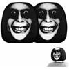 FAKZEP Copri poggiatesta auto 2 PCS, in morbido poliestere con volto spettrale Halloween. Protezioni avanzate antigraffio e vestibilità universale, perfetti per interni auto decorati.