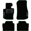 QUEMAR Tappetini Auto per Serie 3 F30 2012-2019, Bordo Verde, 2 Ricami | anche F31 / Kit Tappeti Moquette e Gomma su Misura / Set 2 Anteriori + 2 Posteriori / Ricami e Colori Personalizzati