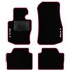 QUEMAR Tappetini Auto per Serie 3 F30 2012-2019, Bordo Rosa, 2 Ricami | anche F31 / Kit Tappeti Moquette e Gomma su Misura / Set 2 Anteriori + 2 Posteriori / Ricami e Colori Personalizzati