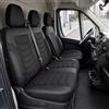Generico Set completo di coprisedili anteriori Nero - Grigio 3 Posti Coprisedile su Misura Compatibile Airbag Compatibile con Fiat Ducato Peugeot Boxer Citroen Jumper 2006-2024