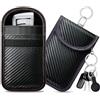 caslord 2 Borse Keyless Go Protection Chiave per Auto | Protettiva Keyless Go in Pelle | con 4 portachiavi | RFID Blocker Portachiavi | S 11.5 x 7.5 cm | Rosso+Viola