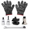 Thryvix Divaricatore Montante Sospensione Auto, Set 4 Pezzi Separatore Mozzo con Chiave e Guanti, Attrezzo per Fusello e Ammortizzatore, per Riparazione Auto SUV Furgoni