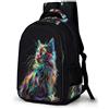 WECECE Zainetto Cat Bambine 9-12 Anni Borsa Scuola Animal Kitten Studenti Classe 4-6 Borsa Scolastica per Studenti Leggero Impermeabile Viaggio Uso Quotidiano Backpack