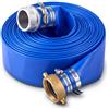 VEVOR Tubo Scarico Piatto in PVC Piscina Irrigazione Lunghezza 15,24 m Blu Diametro Interno 50,8 mm, per Pompa Sommersa, con Filtro di Sabbia, Pressione di Esercizio 6,2 bar, con Raccordi a Linguetta