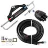 VEVOR Kit di Sterzo Idraulico Pompa Cilindro Timone per Motore Fuoribordo 150 CV, Sistema di Sterzo per Imbarcazioni Marine, con Tubo Flessibile da 7,32 m, Bloccaggio Bidirezionale, Motore Singolo