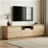 Dmora Mobile Porta TV Lovere 160x30x42h cm Marrone Rovere Un Ripiano 3 Ante, 4 Vani