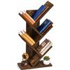 VOUNOT® Libreria ad Albero a 4 Ripiani 30x16x60cm, Marrone Rustico | Porta Libri, Riviste e CD, Libreria Verticale Salvaspazio, Antiribaltamento, per Soggiorno, Camera da Letto e Ufficio