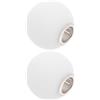 RUNROTOO Paralume a Sfera in Vetro Bianco, G9, 2 Pezzi | Vetro Latteo Bianco, Finitura Opaca, Montaggio Semplice, per Camere da Letto e Sale da Pranzo