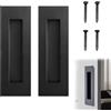 ACKKOR 2 Pezzi Maniglie a Incasso per Porte Correvoli 150mm, Maniglia in Acciaio Inox 304 per Porte a Scomparsa, Armadi e Cassetti Grandi, Nero