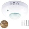WaxYxaW Sensore di presenza a montaggio a soffitto 1 PC PIR, interruttore di rilevamento di movimento ad alta sensibilità 220-240 V, intervallo di rilevamento da 6 m a 360 °, per interni