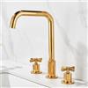 Generico Miscelatore Lavabo Bagno Rubinetto Moderno per Bagno Acqua Calda/Fredda Girevole A 360° Maniglia A Croce A 3 Fori Colore Oro