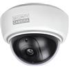 BASI | Dome fotocamera finta con luce LED lampeggiante | fotocamera manichino | telecamera di sorveglianza obiettivo per interni ed esterni protetti | montaggio a parete a soffitto | bianco | CCTV