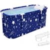 diceevil Vasca da bagno pieghevole per adulti, 140 x 60 x 50 cm | Isolamento a 6 strati, bagno di ghiaccio, spa, per interni ed esterni, svuotamento rapido, pieghevole, telaio stabile