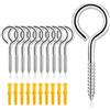 Joybble 20 viti a occhiello chiuse M4 x 50 mm in acciaio inox con tasselli, occhielli a vite, ganci ad anello per appendere legno e parete