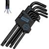 DISEN Set di 9 chiavi a brugola TORX STAR a maniche lunghe a stella set T10-T50 acciaio cromato vanadio