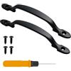 REBECCAHOWARD 2 Pezzi Maniglia mobili con Viti e cacciavite doppio scopo,Maniglie in acciaio inox,Maniglie Porte Scorrevoli Armadio,Maniglia Porta Scorrevole Nero,Tiranti Ad Arco Retrò Armadi