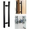 Ysislybin Maniglia Porta Esterna, Nero Maniglia per Porta Scorrevole 60 CM Acciaio Inox Rettangolare e Maniglia per porta da Fienile Quadrata Interne