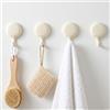 YUXIANLB 4 portasciugamani senza fori, ganci bianchi per bagno e cucina | Ganci adesivi rimovibili senza danni, per bagno, cucina, ufficio e casa, extra adesivo, per appendere cappelli