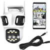 STONVUE Telecamera Sicurezza Wireless 9MP Tripla Lente 360° Pan/Tilt, No Punto Cieco, Rilevamento Automatico, Visione Notturna, Audio Bidirezionale, IP66, Cavo Prolunga 5 m
