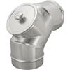 MAKA change your life quality MAKA Curva 90° con Ispezione per Canna Fumaria in Acciaio Inox, Gomito con Tappo di Pulizia per Impianti a Gas (Ø 100 mm, AISI 316)