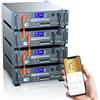 PUPVWMHB Batteria Server Rack LiFePO4 48V 400Ah (4 unità, 20480Wh). Include BMS 100A, WiFi/Bluetooth, spegnimento incendio automatico e kit rack 3U. Per accumulo fotovoltaico e backup domestico.