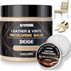 WYCOON Kit Riparazione Pelle Beige - Tintura Liquida, Vernice, Crema Colorante e 100ml di Crema di Manutenzione per Divani, Mobili, Sedili Auto | Ripristina e Protegge Cuoio Graffiato e Sbiadito
