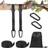 Vicloon 2 Pezzi Cinghie per Amaca, 300 cm Cinghie Amaca con 2 Moschettoni e 1 Borsa portaoggetti, Contiene Fino a 300 kg, Set di Fissaggio per Campeggio All'Aperto, Amaca, Altalene, Nero