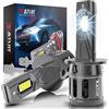 KATUR H3 LED Lampadine Fari per Auto, Canbus 80W 16000LM 6000K Bianco Senza Fili Plug & Play LED H3 Abbaglianti o Anabbaglianti 400% Luminosità 1:1 Mini Dimensioni (Confezione da 2)