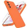 LeYi Cover per Samsung Galaxy A36 5G con 2 Pezzi Vetro Temperato(Arancione) | Custodia Morbida Silicone Liquida TPU Protettivo Ultra Slim Antiurto Case con Protezione Fotocamera per Samsung Galaxy A 36