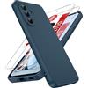LeYi Cover per Samsung Galaxy A36 5G con 2 Pezzi Vetro Temperato(Blu) | Custodia Morbida Silicone Liquida TPU Protettivo Ultra Slim Antiurto Case con Protezione Fotocamera per Samsung Galaxy A 36