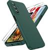 LeYi Cover per Samsung Galaxy A26 5G con 2 Pezzi Vetro Temperato(Verde) | Custodia Morbida Silicone Liquida TPU Protettivo Ultra Slim Antiurto Case con Protezione Fotocamera per Samsung Galaxy A 26