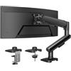HUANUO Supporto Monitor Scrivania per schermi 13″ - 40″, NITROGLIDE™ Braccio Monitor Singolo da 12kg, Supporto Monitor Regolabile con Morsetto-C & Base con Passacavo, Supporto VESA 75x75mm/100x100mm