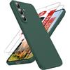 LeYi Cover per Samsung Galaxy S26 FE 5G con 2 Pezzi Vetro Temperato, Verde | Custodia Morbida Silicone Liquida TPU Protettivo Ultra Slim Antiurto,Case con Protezione Fotocamera per Samsung Galaxy S26FE