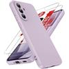 LeYi Cover per Samsung Galaxy A56 5G con 2 Pezzi Vetro Temperato(Viola) | Custodia Morbida Silicone Liquida TPU Protettivo Ultra Slim Antiurto Case con Protezione Fotocamera per Samsung Galaxy A 56