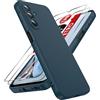 LeYi Cover per Samsung Galaxy A26 5G con 2 Pezzi Vetro Temperato(Blu) | Custodia Morbida Silicone Liquida TPU Protettivo Ultra Slim Antiurto Case con Protezione Fotocamera per Samsung Galaxy A 26