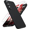 LeYi Cover per Samsung Galaxy S26 FE 5G con 2 Pezzi Vetro Temperato, Nero | Custodia Morbida Silicone Liquida TPU Protettivo Ultra Slim Antiurto,Case con Protezione Fotocamera per Samsung Galaxy S26FE