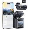 Baseus VD1 Pro Dashcam Auto Anteriore e Posteriore 4K/1080P, Telecamera Auto con Modalità di Parcheggio a Batteria Supportata da Solare, Visione Notturna STARVIS, 5GHz WiFi, GPS, Scheda 64GB