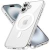 JETech Cover Magnetica per iPhone 16, Trasparente | Compatibile con MagSafe, Custodia Bumper Antiurto, Antigraffio, Retro Trasparente