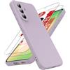 LeYi Cover per Samsung Galaxy A57 5G con 2 Pezzi Vetro Temperato(Viola) | Custodia Morbida Silicone Liquida TPU Protettivo Ultra Slim Antiurto Case con Protezione Fotocamera per Samsung Galaxy A 57