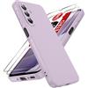 LeYi Cover per Samsung Galaxy A26 5G con 2 Pezzi Vetro Temperato(Viola) | Custodia Morbida Silicone Liquida TPU Protettivo Ultra Slim Antiurto Case con Protezione Fotocamera per Samsung Galaxy A 26