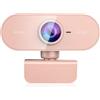 DDKJ Webcam pc con Microfono, Web Cam Full hd 1080P 30fps usb pc Camera, Rotazione di 360 Gradi Plug & Play Web Camera per Windows Macos Linux Zoom Streaming Youtube Skype Gaming Video
