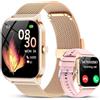 CASCHO Smartwatch Donna,1.85''Orologio Smartwatch Donna con Chiamate/Notifiche WhatsApp,120 Modalità Sportive/Sonno/Cardiofrequenzimetro/SpO2/Contapassi,Smart Watch per Android iOS(Doppio Cinturino)