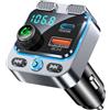 Mohard Bluetooth 6.0 Auto Adattatore, 81W Trasmettitore FM USB Doppio Mic | PD 45W+QC 36W Caricabatterie, Radio Wireless Auto Accendisigari, Bassi Hi-Fi, Cancellazione Rumore Chiamate Vivavoce con Luce