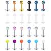 Rajnard Piercing Labbro Labret Studs 16G Acciaio Chirurgico e plastica bioflex 6/8/10mm Piercing Tragus Helix CZ Ball