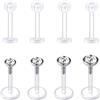 Rajnard Piercing Labbro Labret Studs 16G Acciaio Chirurgico e plastica bioflex 6/8/10mm Piercing Tragus Helix CZ Ball