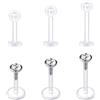 Rajnard Piercing Labbro Labret Studs 16G Acciaio Chirurgico e plastica bioflex 6/8/10mm Piercing Tragus Helix CZ Ball