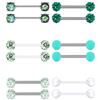 Rajnard Piercing Lingua Capezzolo 14G 14mm 16mm Acciaio Chirurgico con Brillantini Palla Perla Luminosa Piercing Gioielli Donne Ragazze