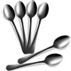 tiokin Set di 6 cucchiaini da caffè, mini cucchiaini da caffè, 12cm, in acciaio inox, per caffè, dessert, tè, antipasti, lavabili in lavastoviglie(nero)